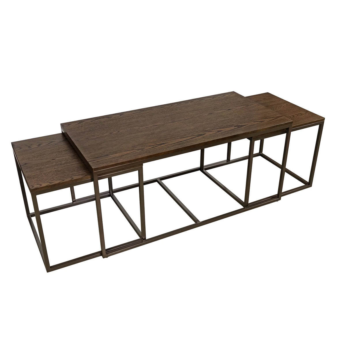 Brown Set of 3 Nesting Coffee Table C2643