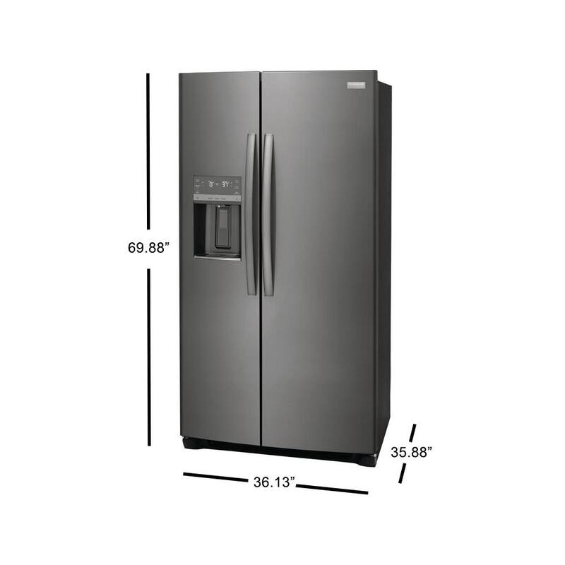 36 in. Black Stainless Steel Side by Side Refrigerator Q284514