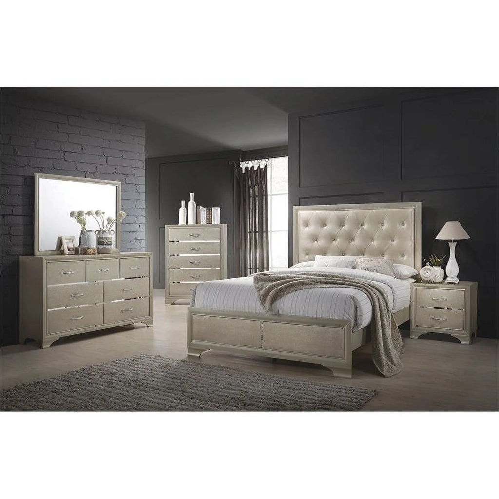 Metallic Champagne Bedroom Set W7135