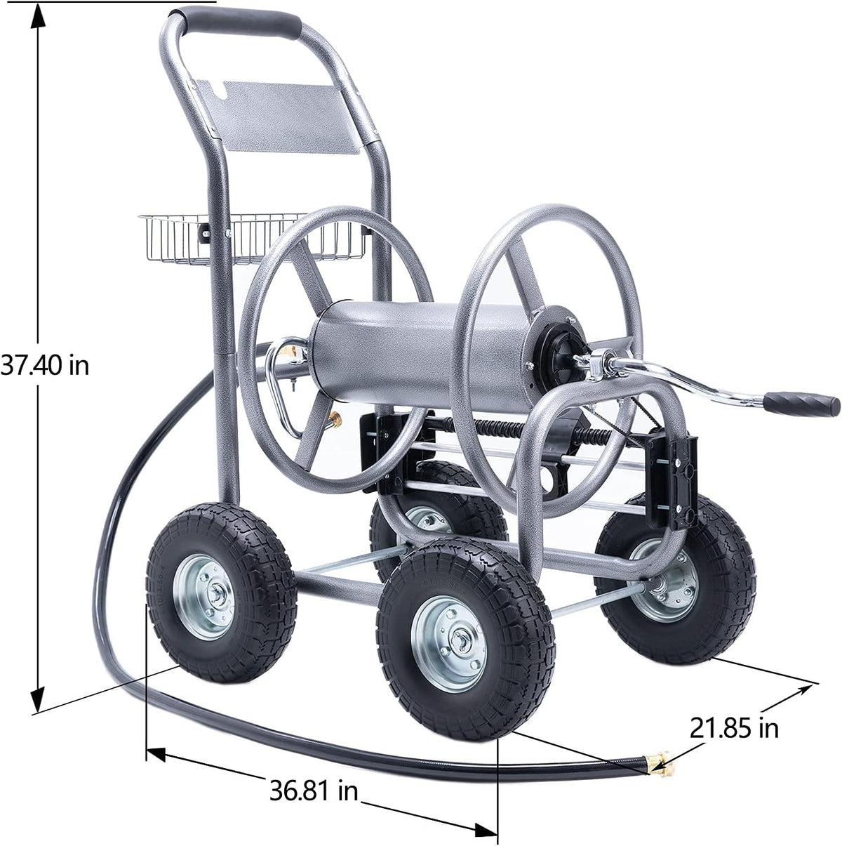 Heavy Duty Hose Reel Cart with 4 Wheels, 250-Feet Capacity P132291