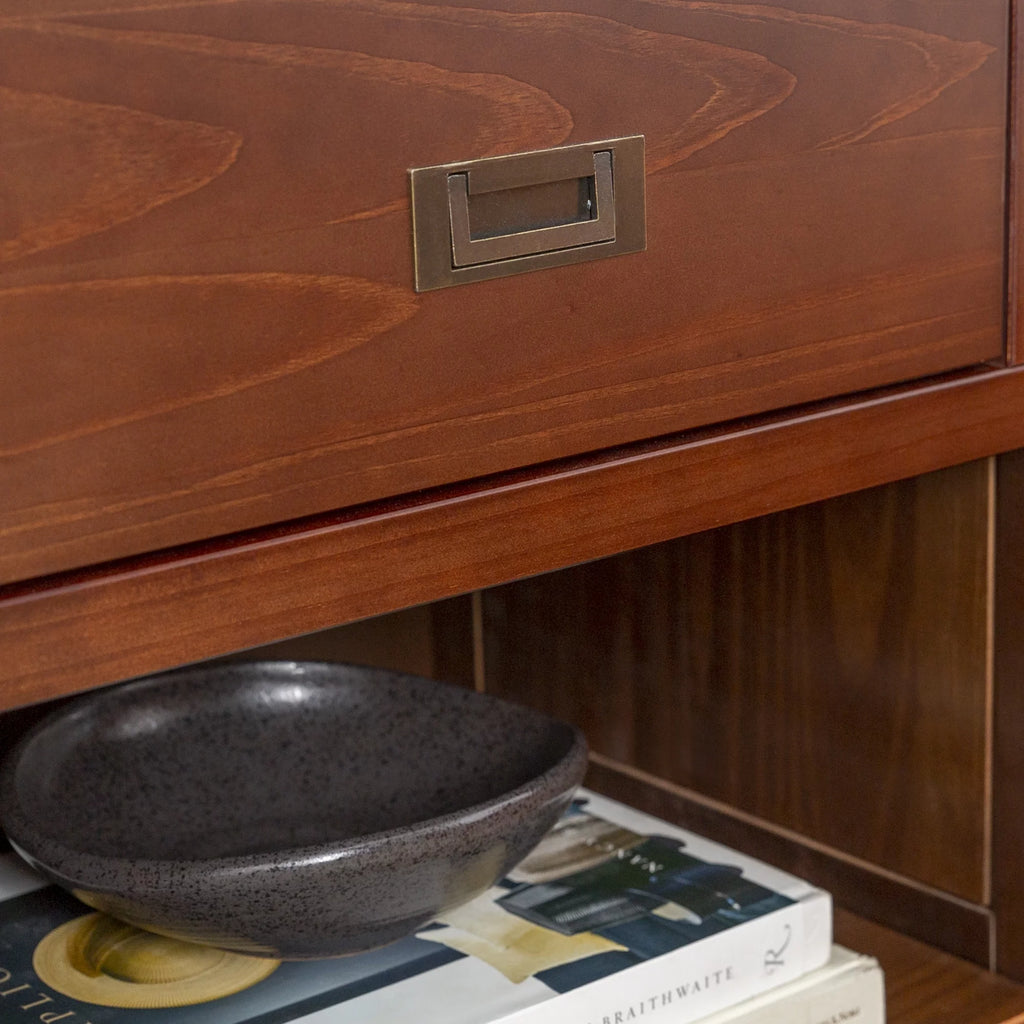 Walnut One Drawer Open Storage End Table P8862