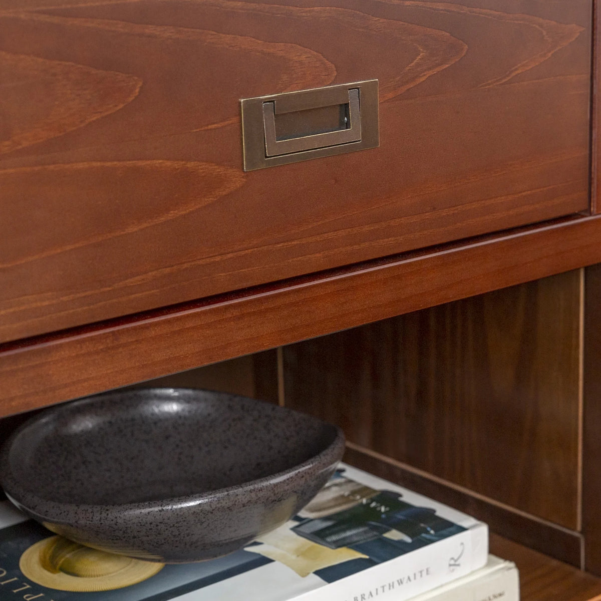 Walnut One Drawer Open Storage End Table P8862