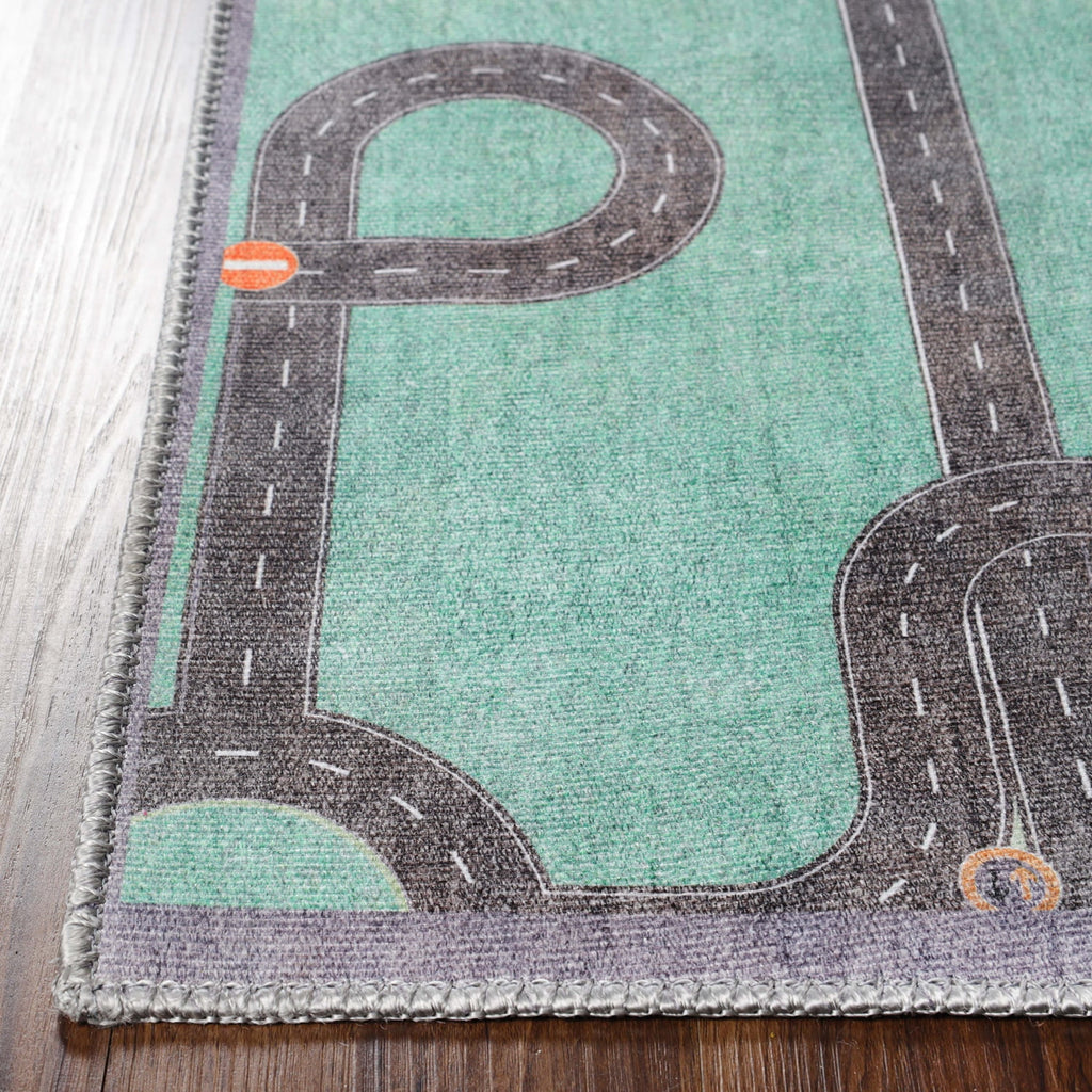 Pine Green 8' x 10' Kids Indoor Area Rug Z9935