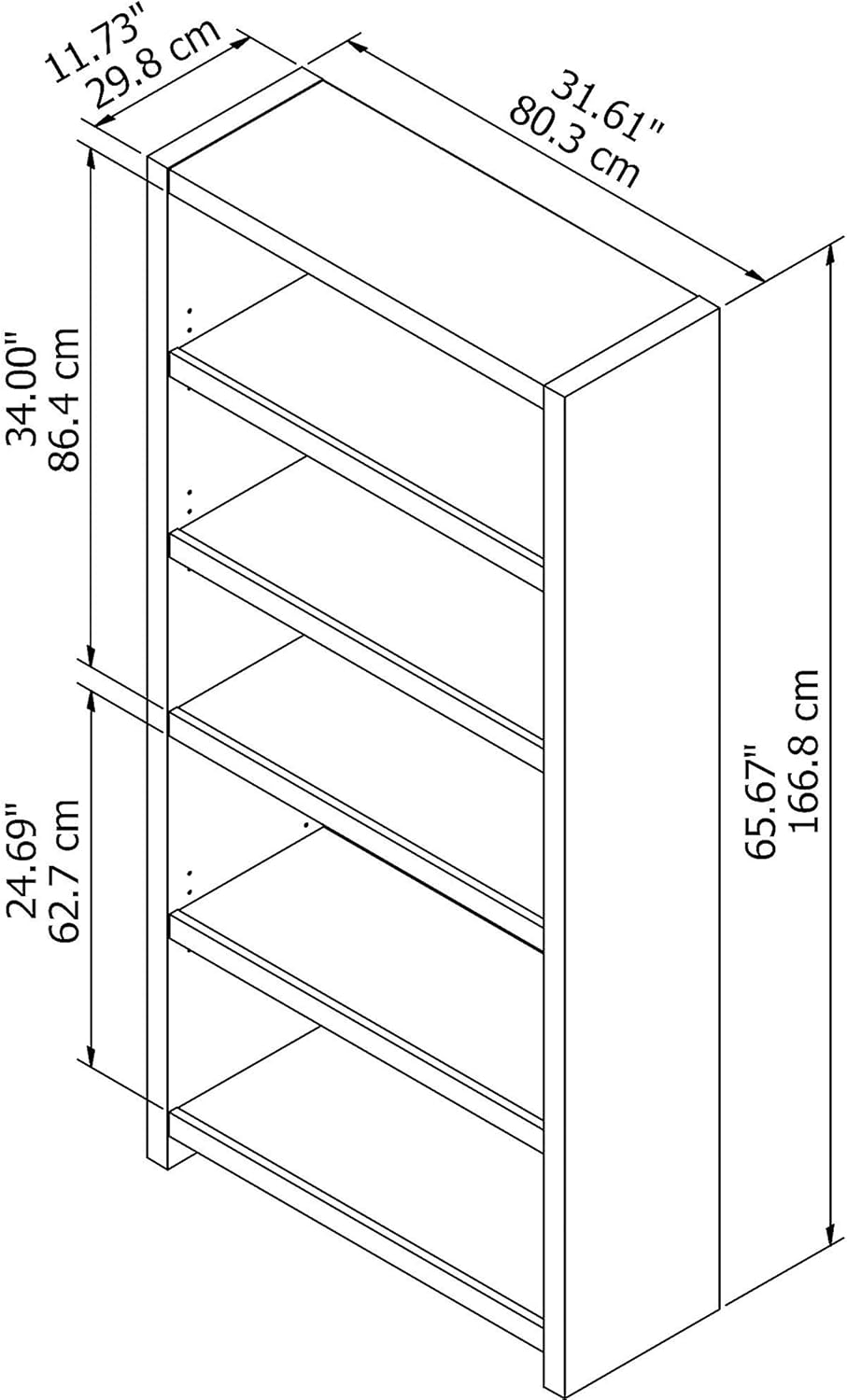 5 Shelf Bookcase G4236