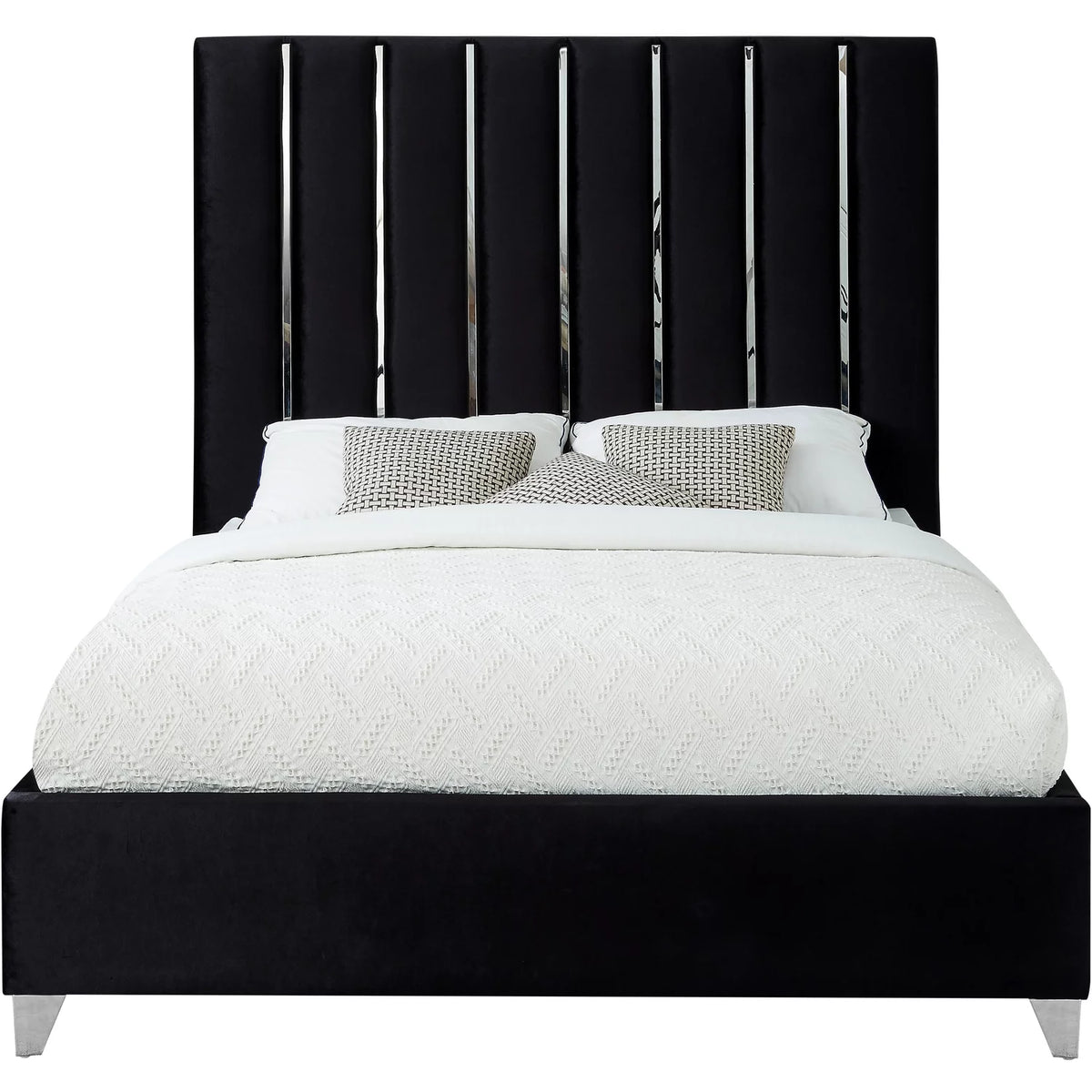 Black Velvet King Bed H2189