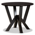Dark Brown Round Wood Dining Table U49823