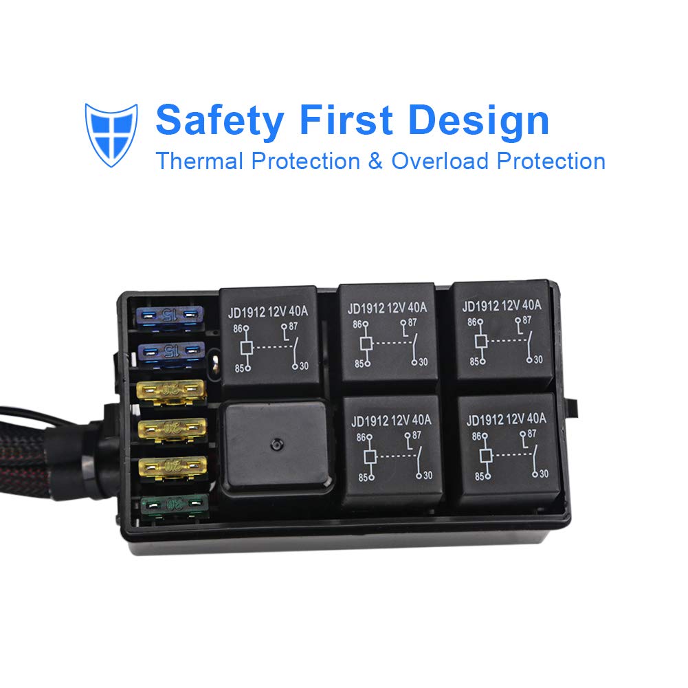 6 Gang Switch Panel Circuit Control Box Wiring Harness B52221