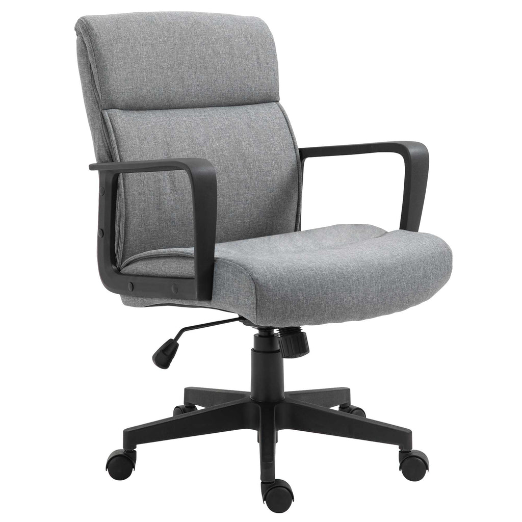 Height Adjustable Linen Fabric Desk Task Chair with 360° Swivel Wheels G480010