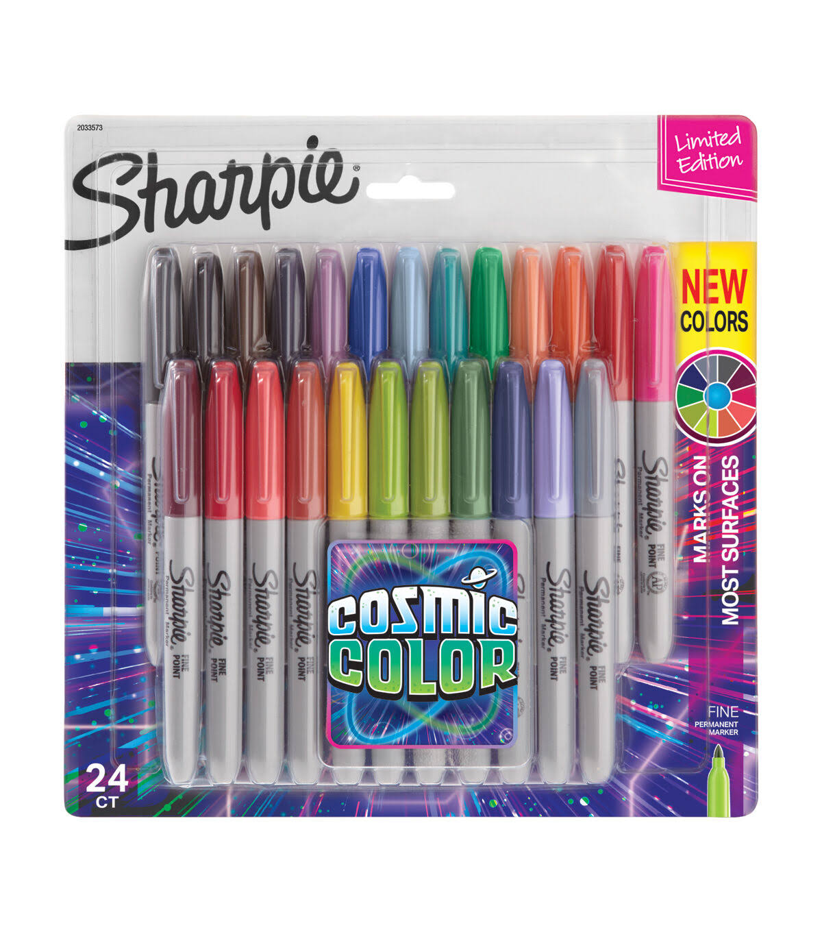 Assorted Bullet Tip Permanent Markers 24-Pack U567