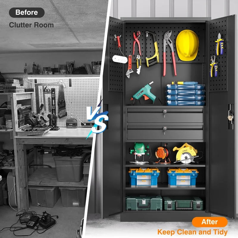 Metal Storage Cabinet with Pegboard Z666959