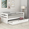 Solid Wood Daybed with Trundle White Q786941