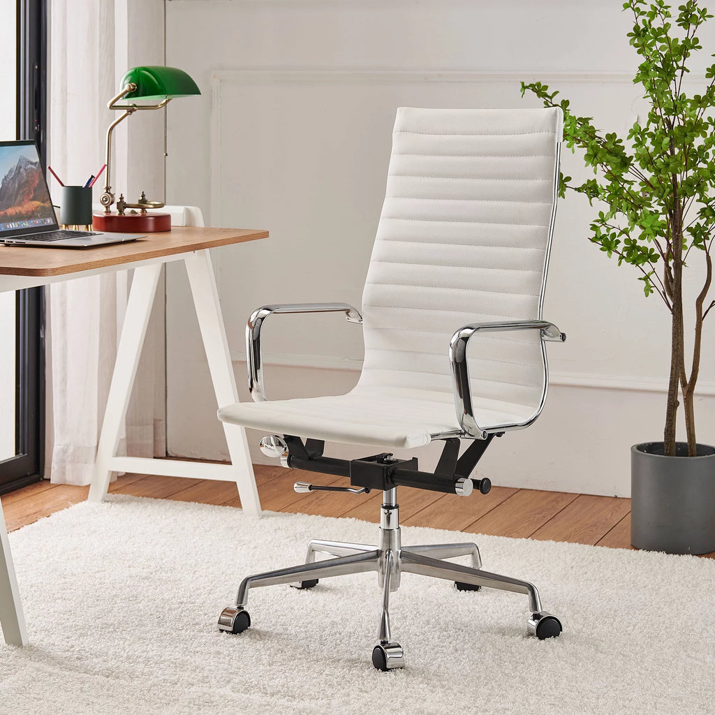 Black Adjustable Vegan Leather Executive Office Chair P515504