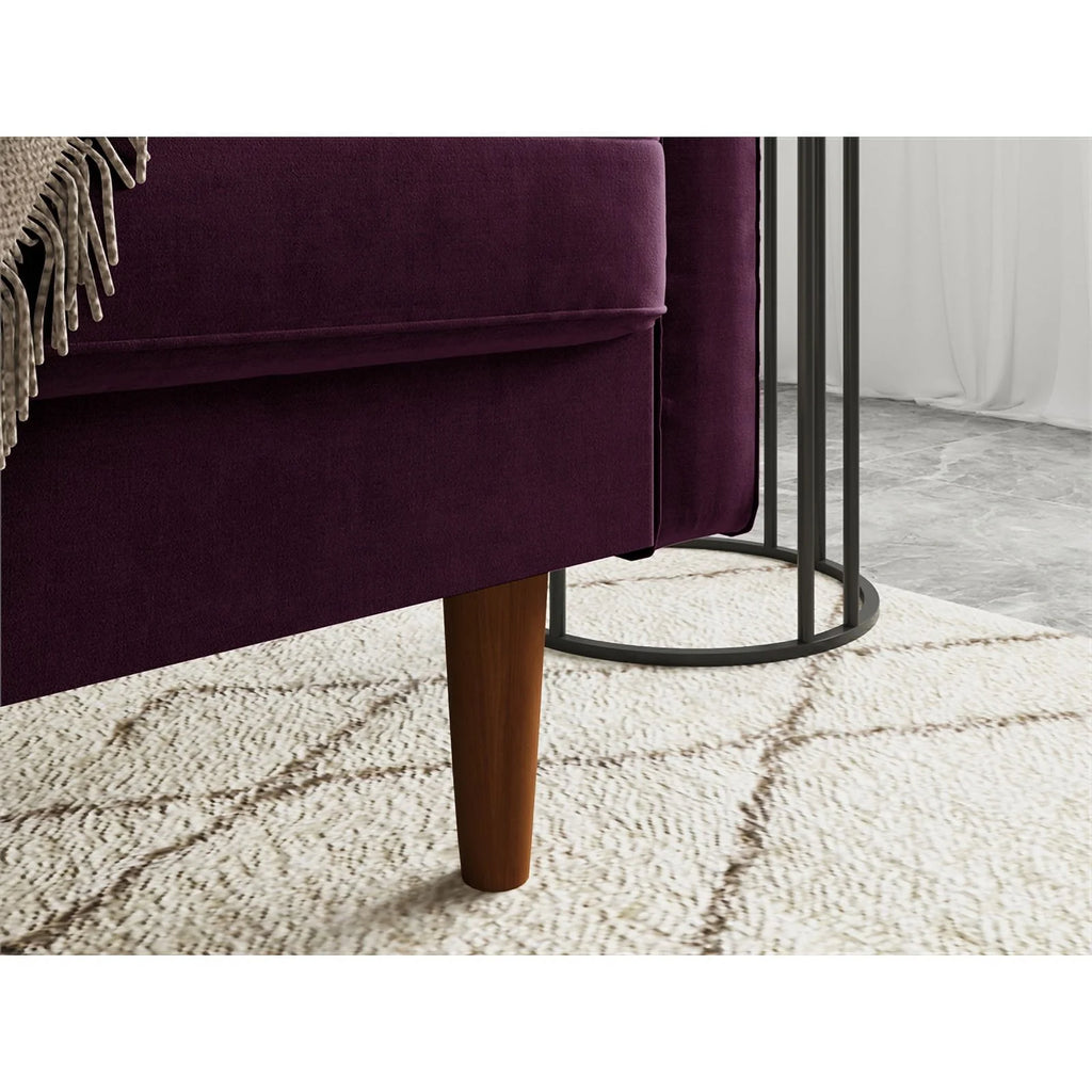 Purple Velvet Upholstered Loveseat Y394132