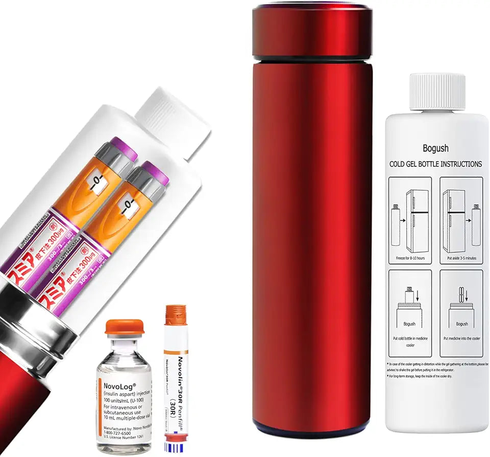 Red Insulin Pen Cooler Travel Case V17363
