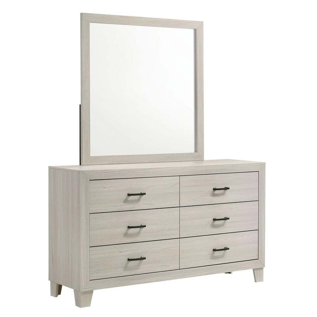 Gray 6 Drawer Wood Dresser with Mirror I361065