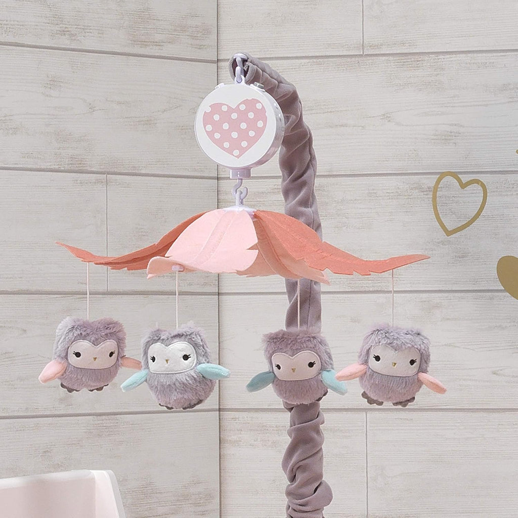 Gray/Pink Musical Baby Crib Mobile Soother Toy P4744