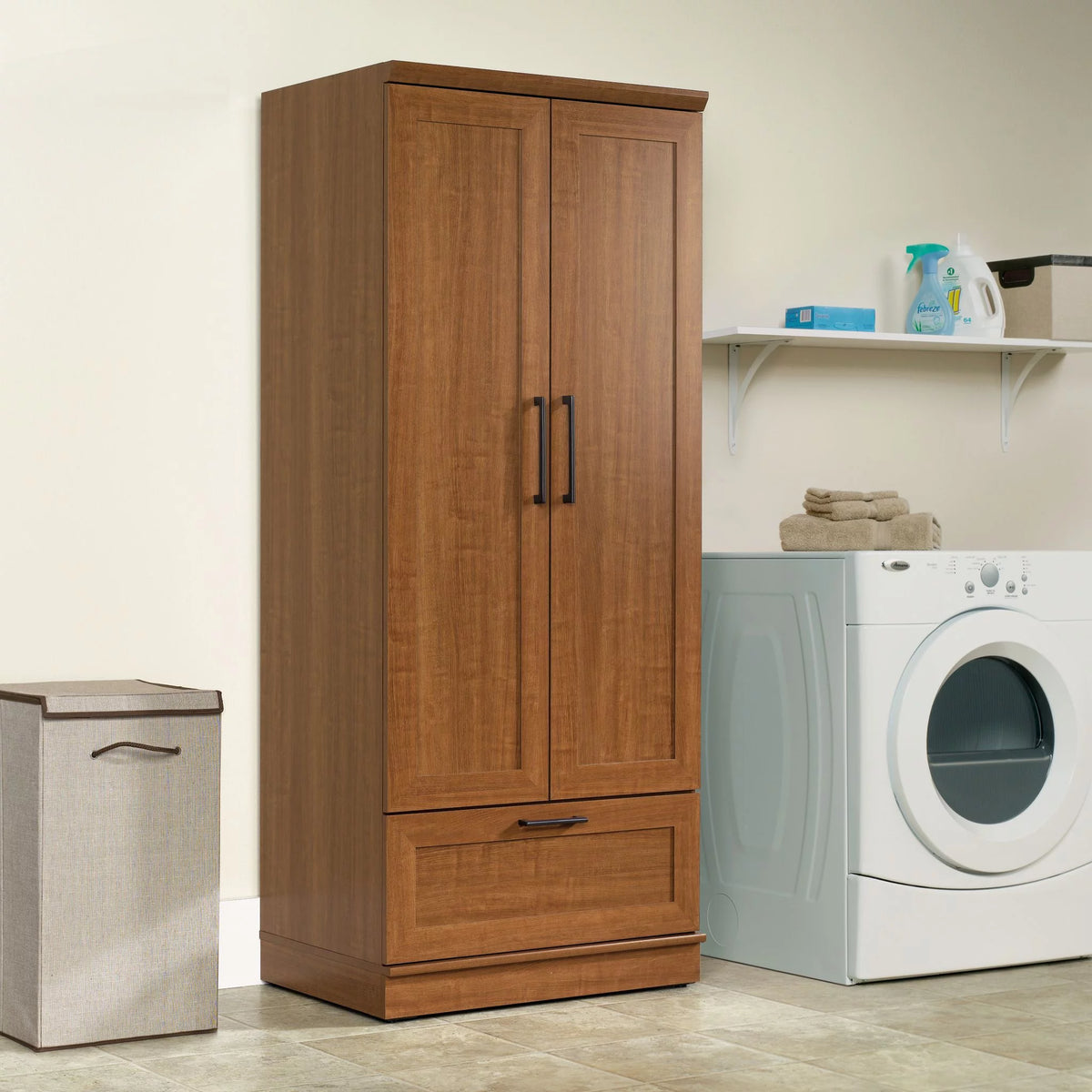 Sienna Oak Finish Wardrobe/Storage Cabinet O9130