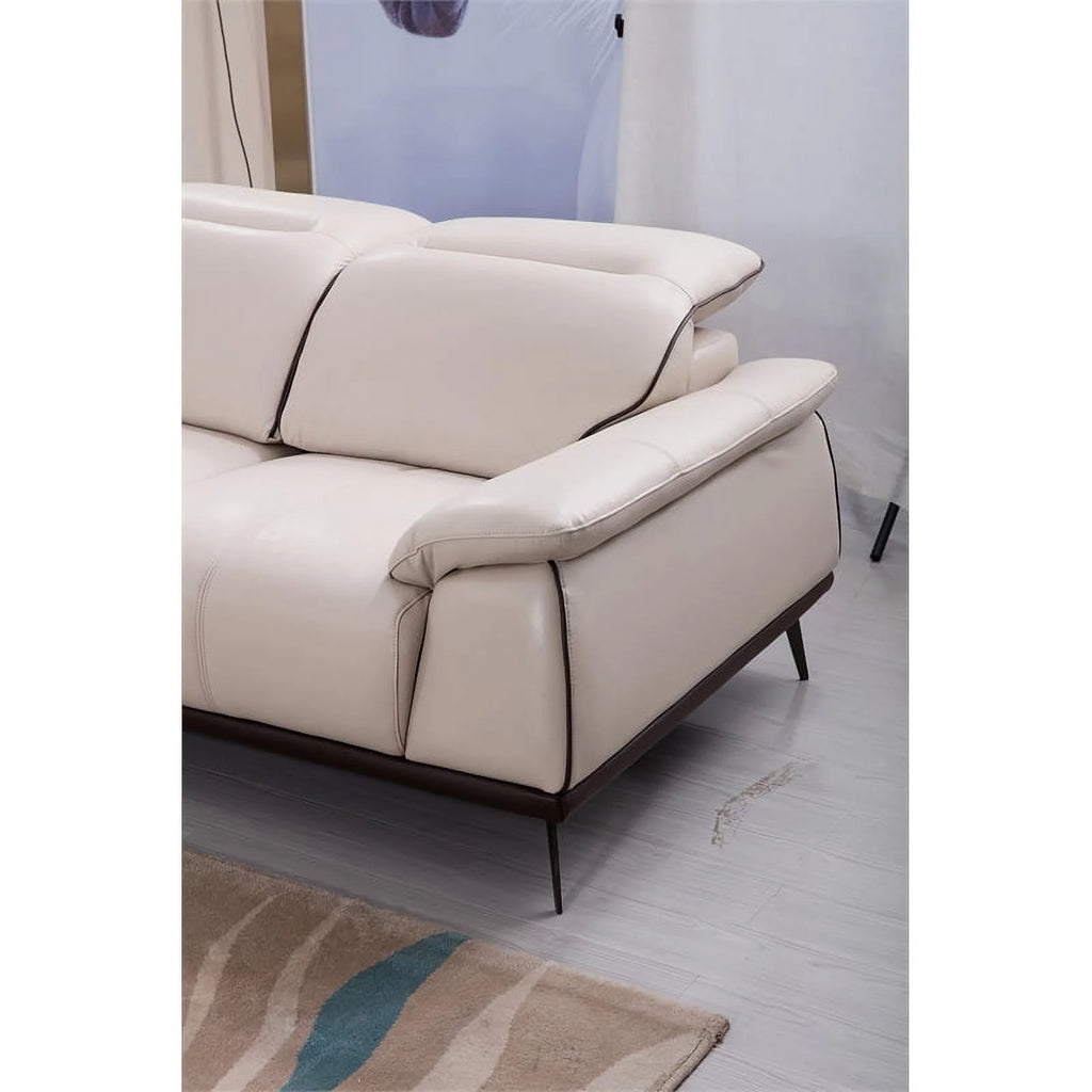 Beige Leather Loveseat U41068