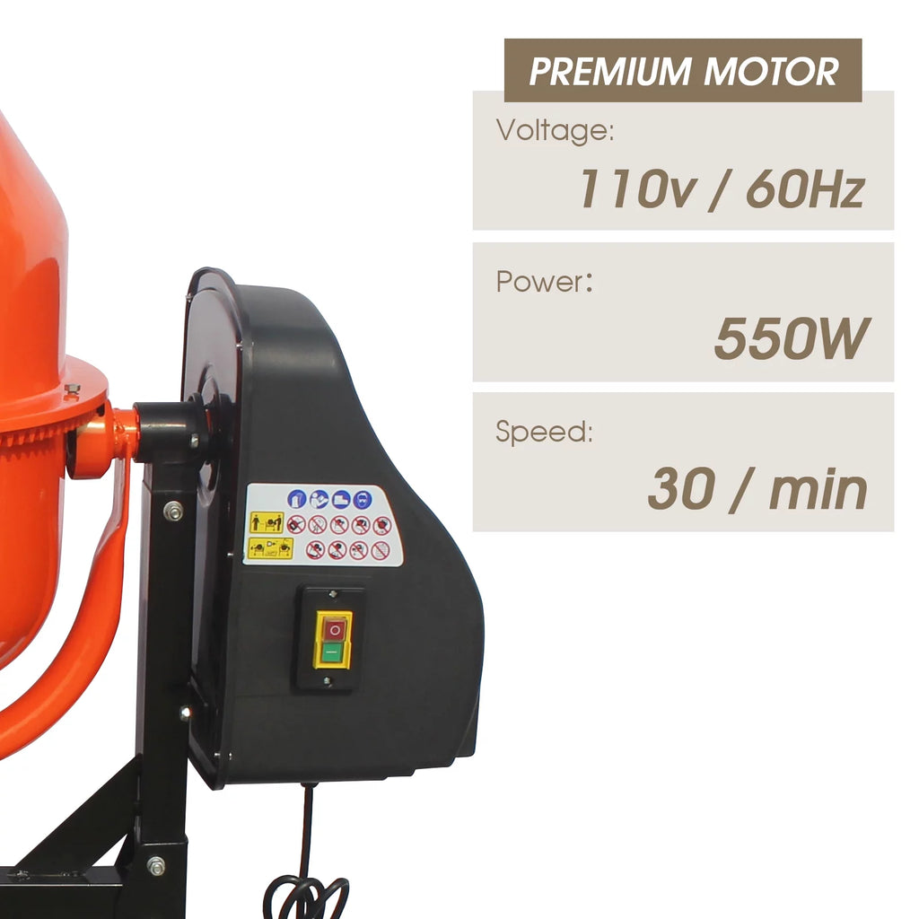 4/5HP Electric Concrete Cement Mixer 5 Cu Ft V43663