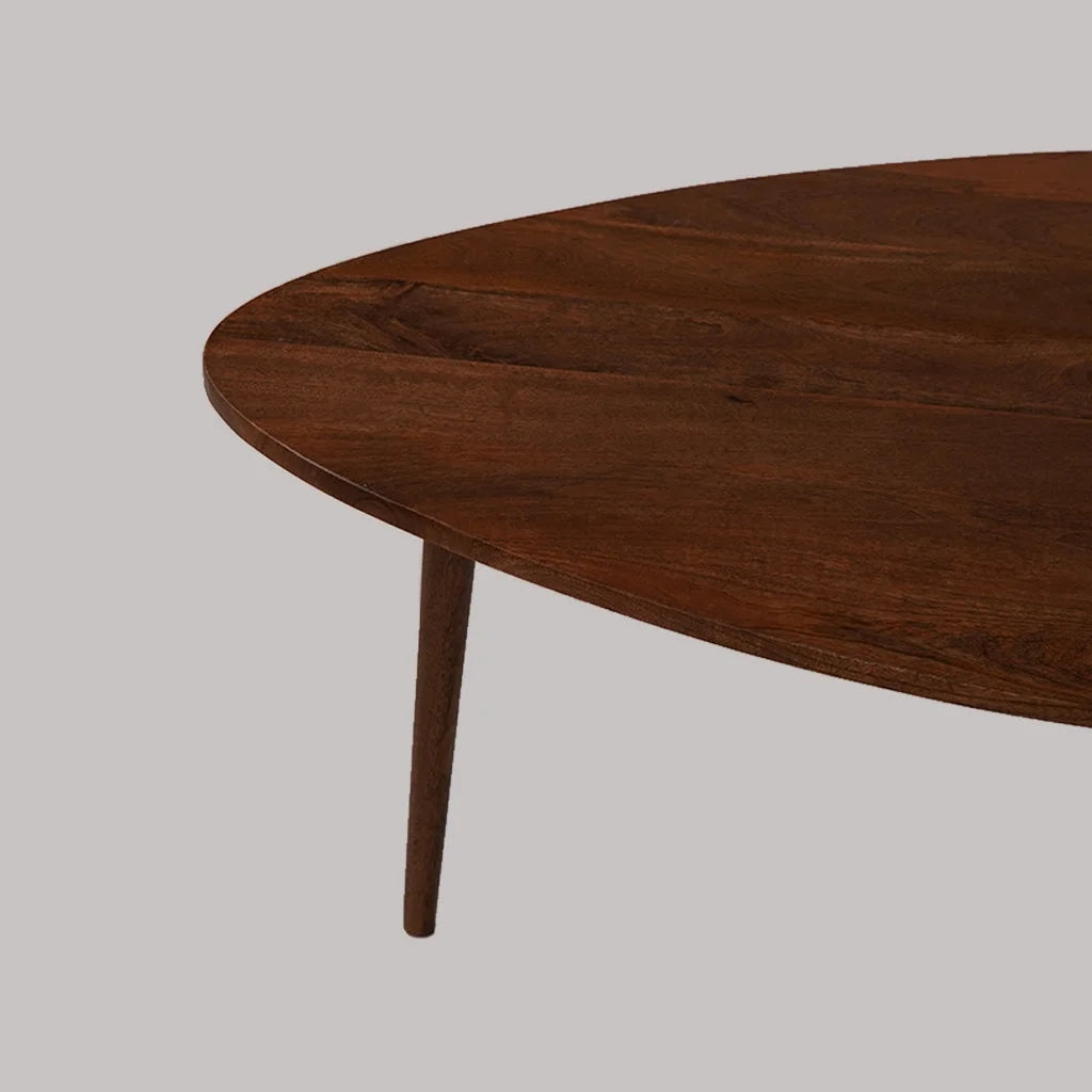 Handmade Light Walnut Drop Shaped Wood Coffee Table V30946