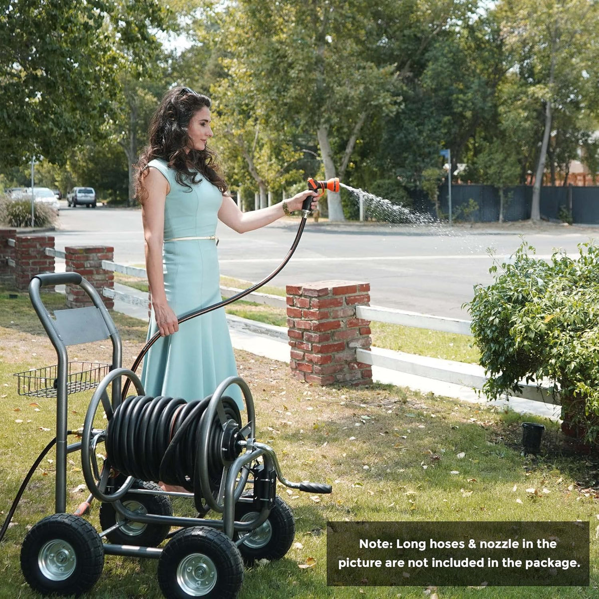 Heavy Duty Hose Reel Cart with 4 Wheels, 250-Feet Capacity P132291