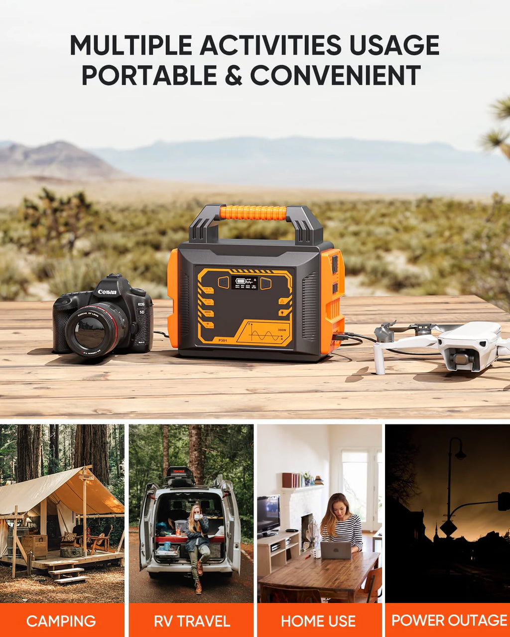 Portable Power Station 300W Solar Generator B503