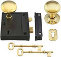 Cast Iron Rim Lock Set with Brass Knobs M934396
