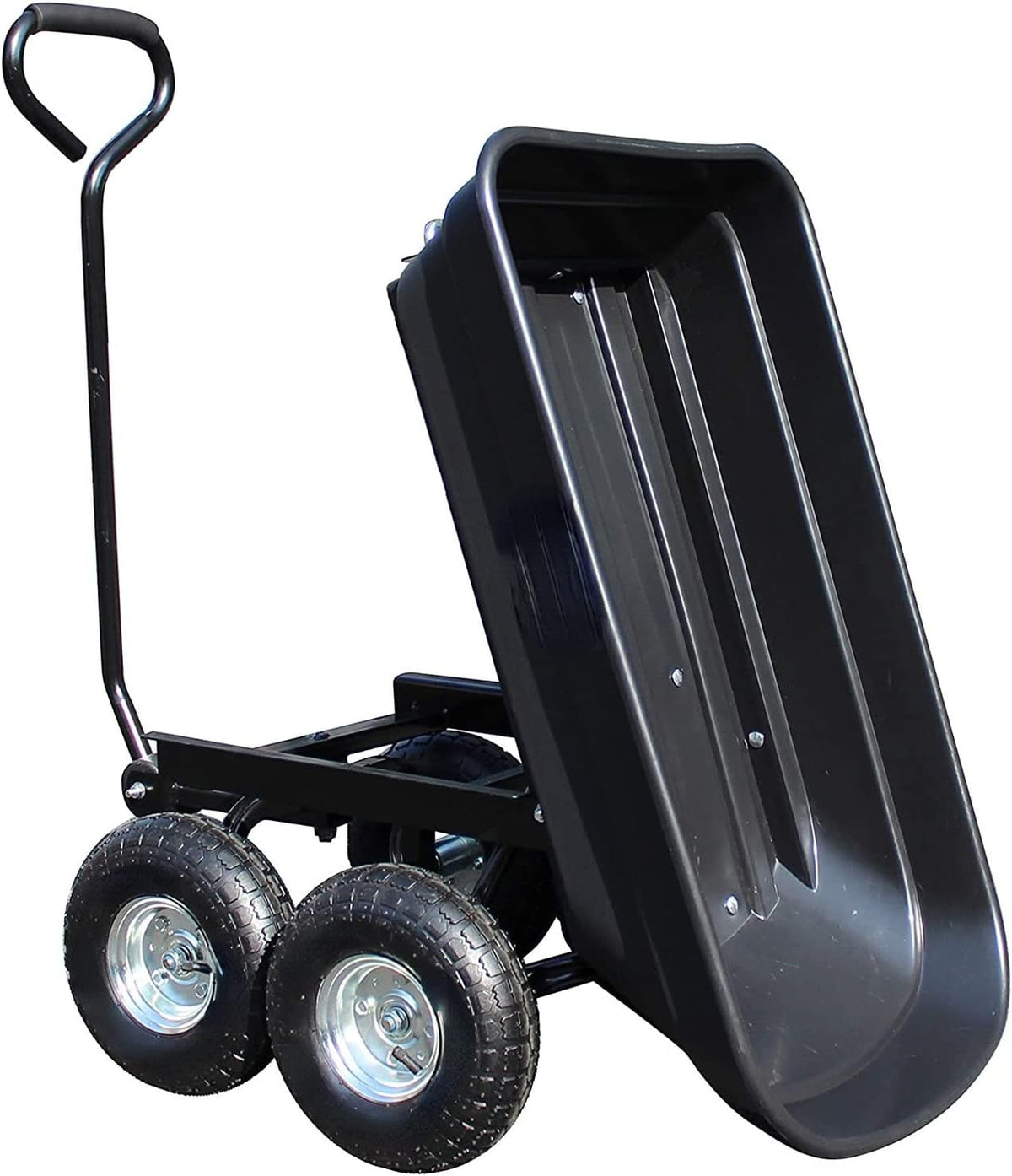 Heavy Duty Garden Dump Cart with Steel Frame and Pneumatic Wheels H96977