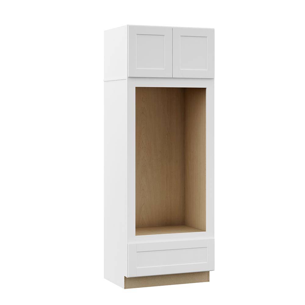 33x90x24 in. Double Oven Kitchen Cabinet in Satin White H210