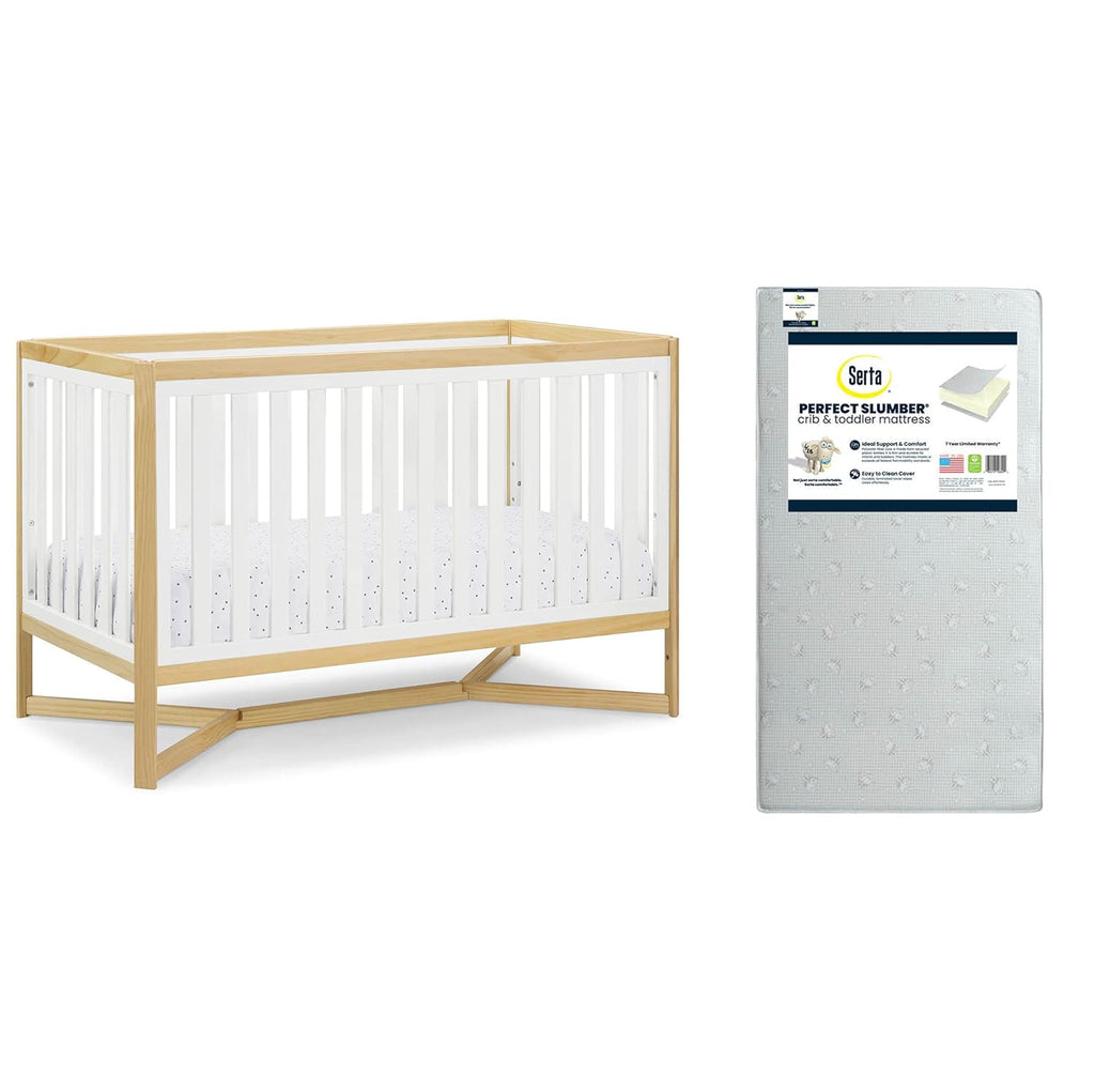 4-in-1 Convertible Crib & Dual Sided Crib & Toddler Mattress G40651