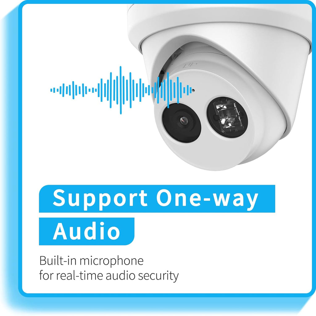 8MP 4K PoE Turret IP Camera with Built-in Mic L8357