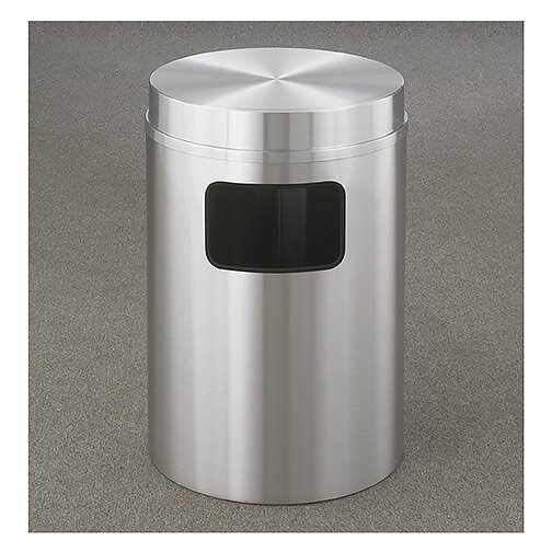 17 Gallon Flat Top Trash Receptacle with Plastic Liner U9456