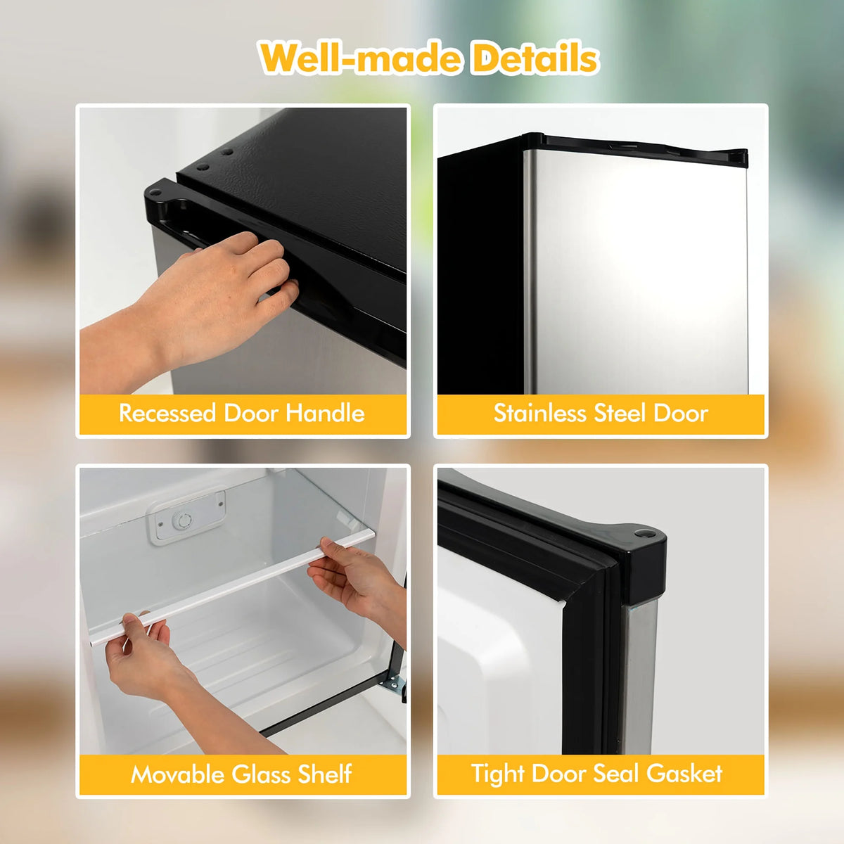 3 cu.ft. Compact Upright Freezer with Stainless Steel Door G710