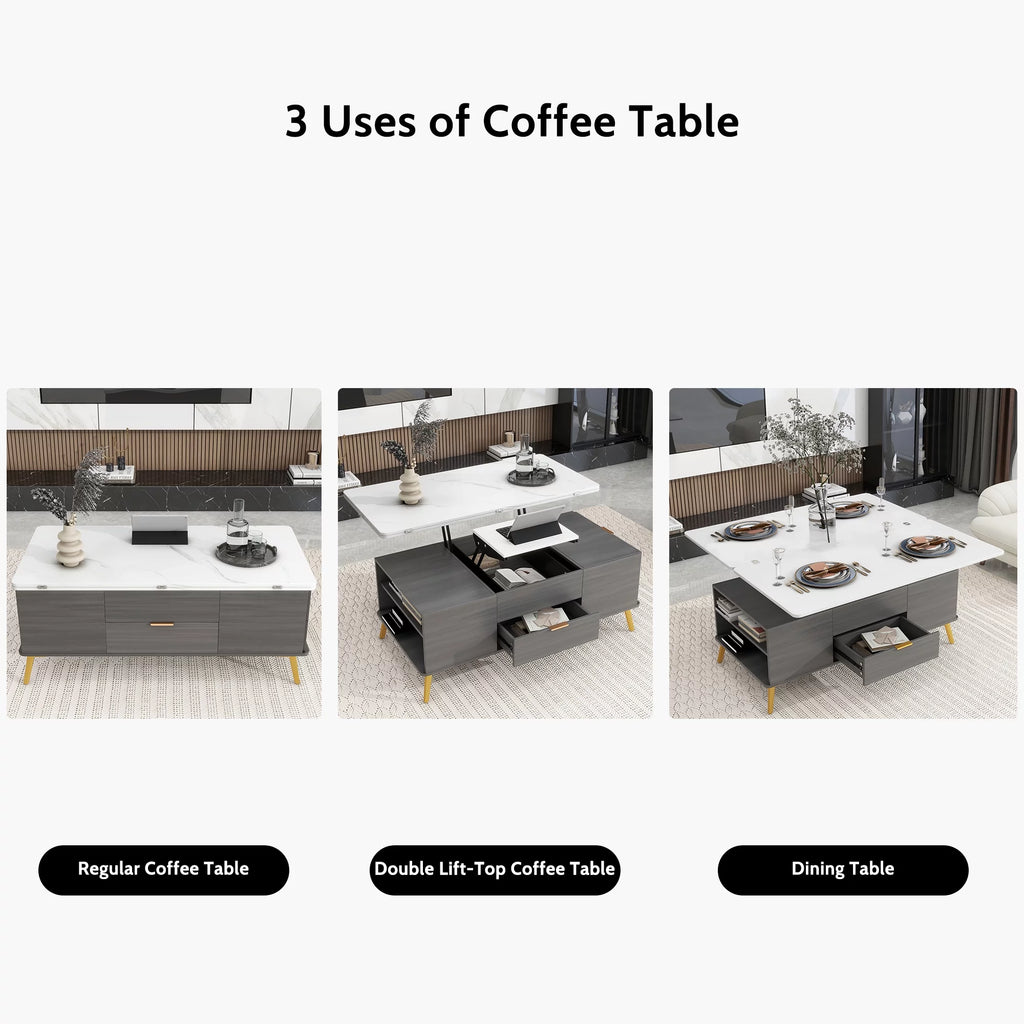 Double Lift Top Coffee Table with 4 Drawers U215274
