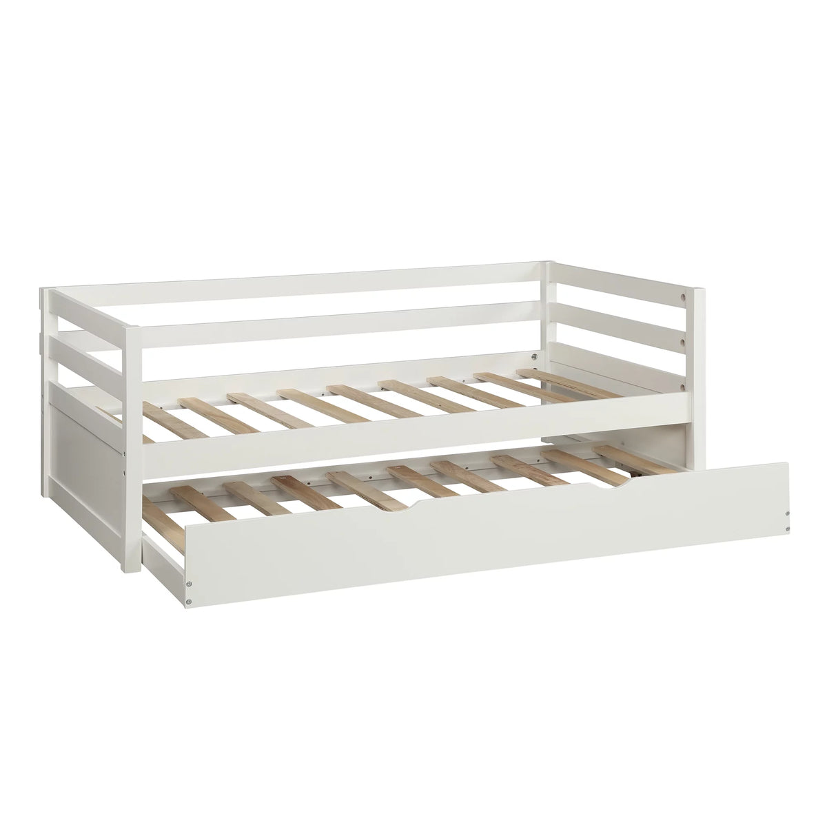 Solid Wood Daybed with Trundle White Q786941