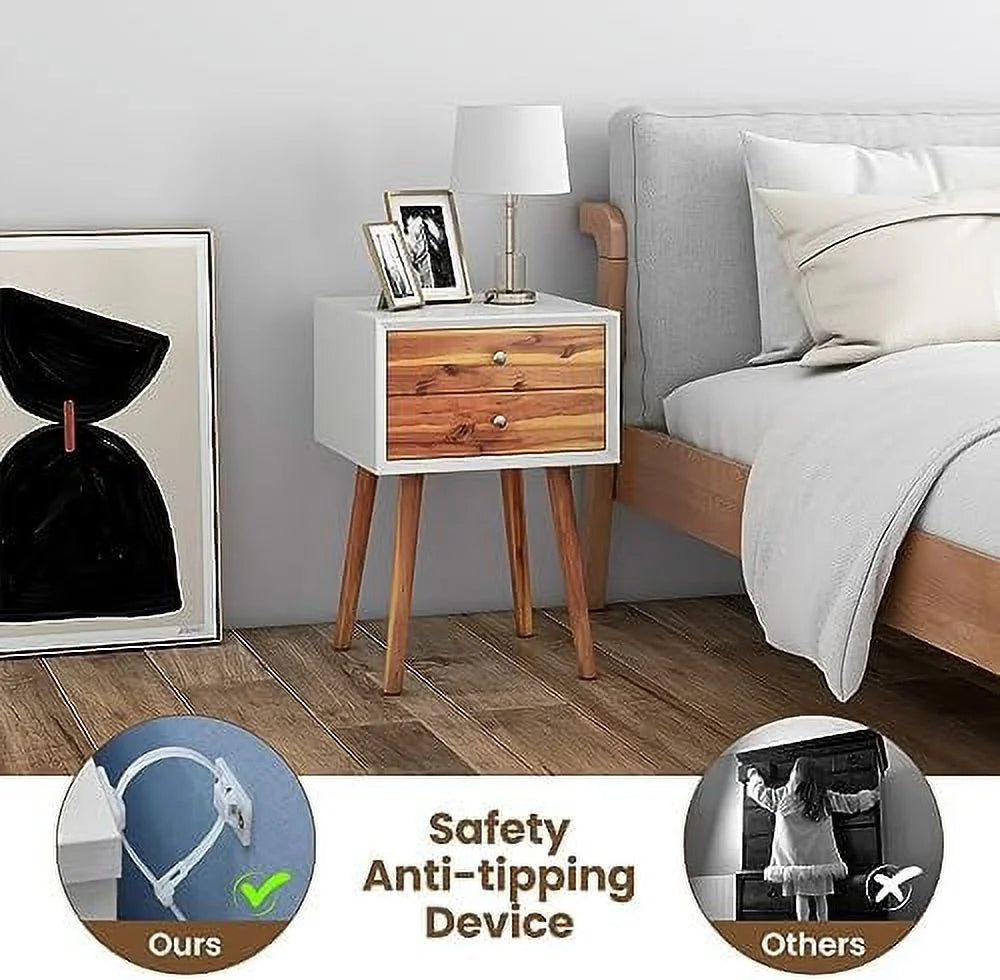 White 2 Drawer Wooden Nightstand G70510