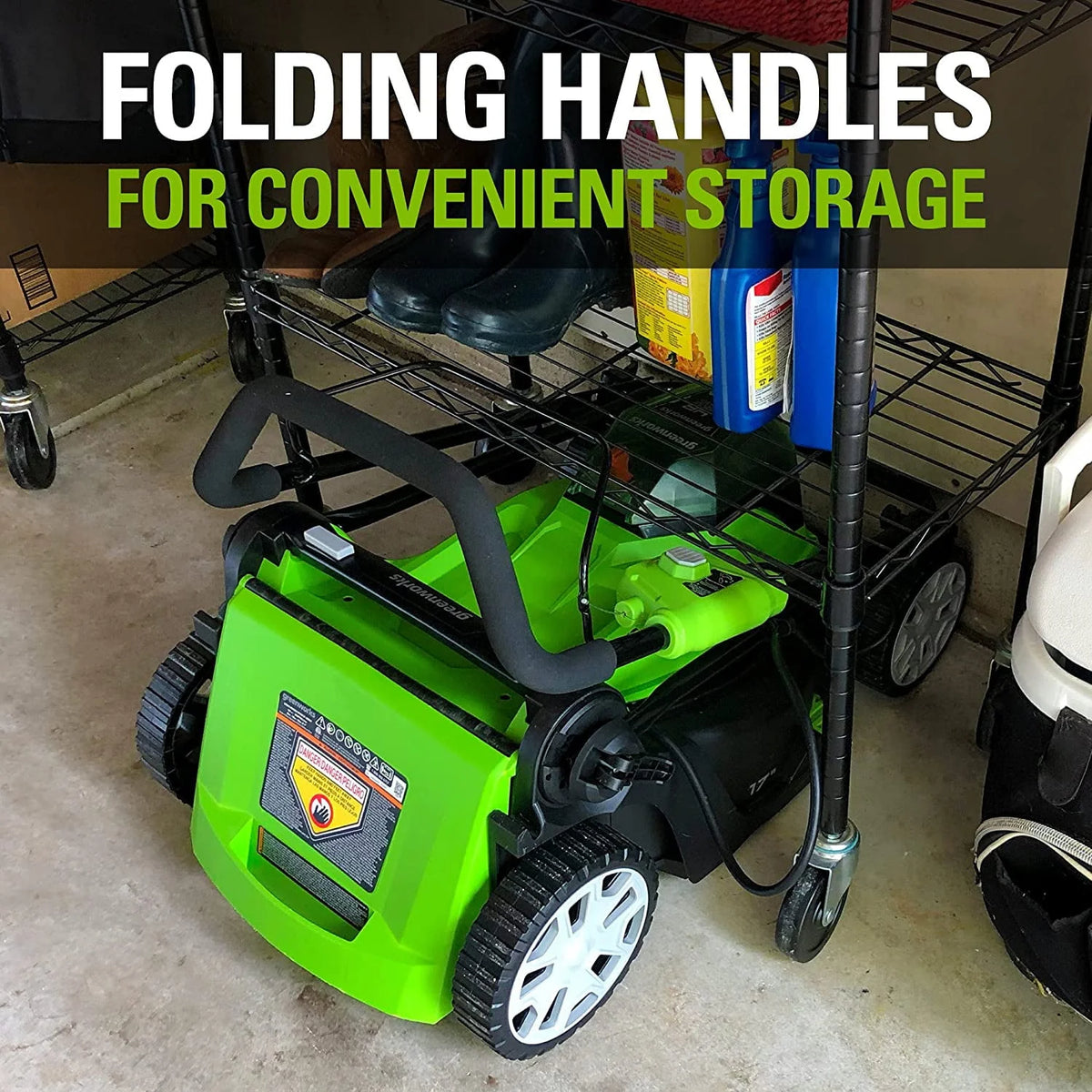 48V 17 Battery-Powered Push Lawn Mower with 2 x 24V 4Ah Batteries H801