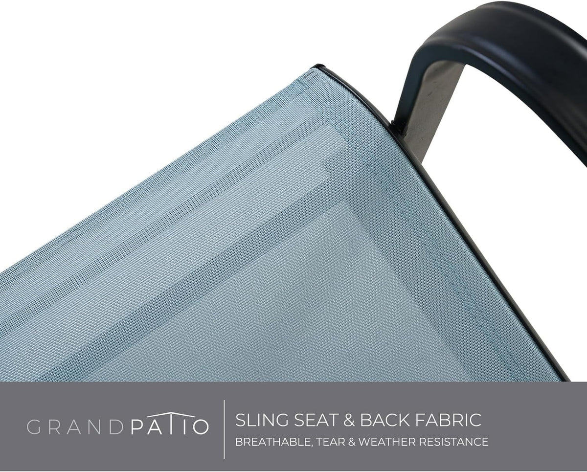 Set of 2 Blue Steel Outdoor Rocking Chair H91486