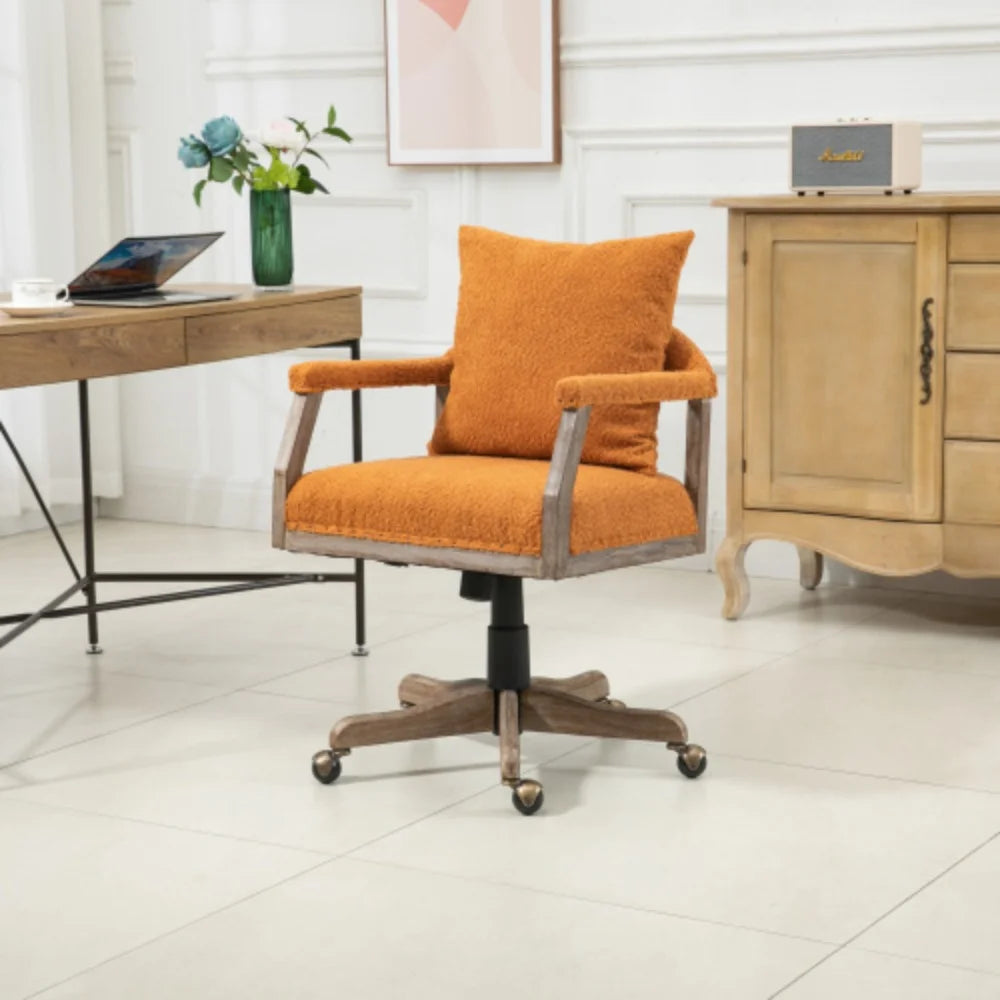 Orange Adjustable Swivel Fabric Office Chair J39980