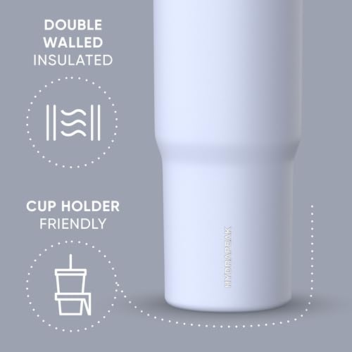 24 oz Stainless Steel Tumbler with Handle and Straw Lid R951670