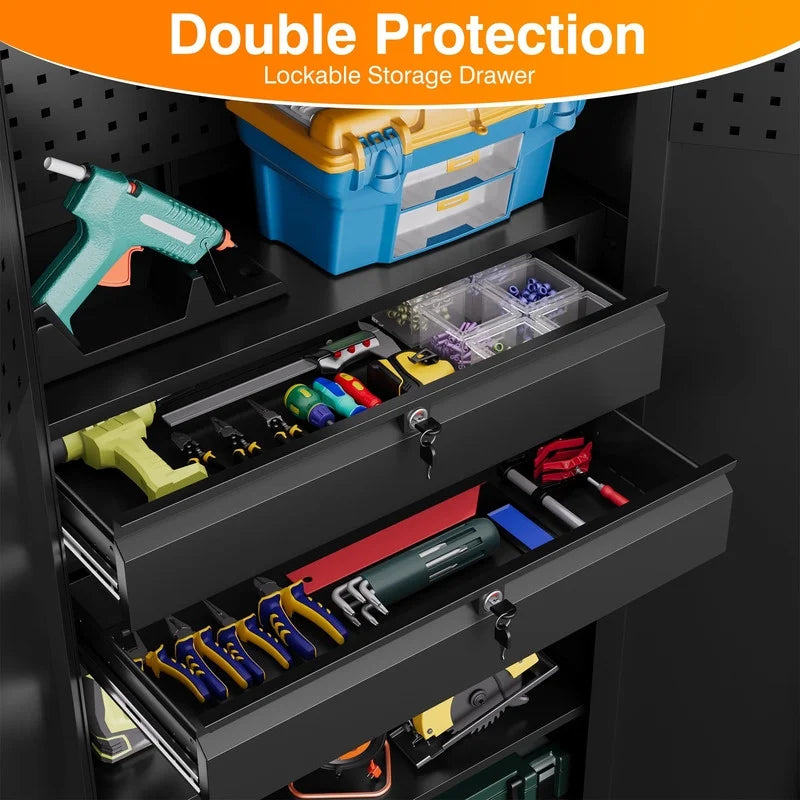 Metal Storage Cabinet with Pegboard Z666959