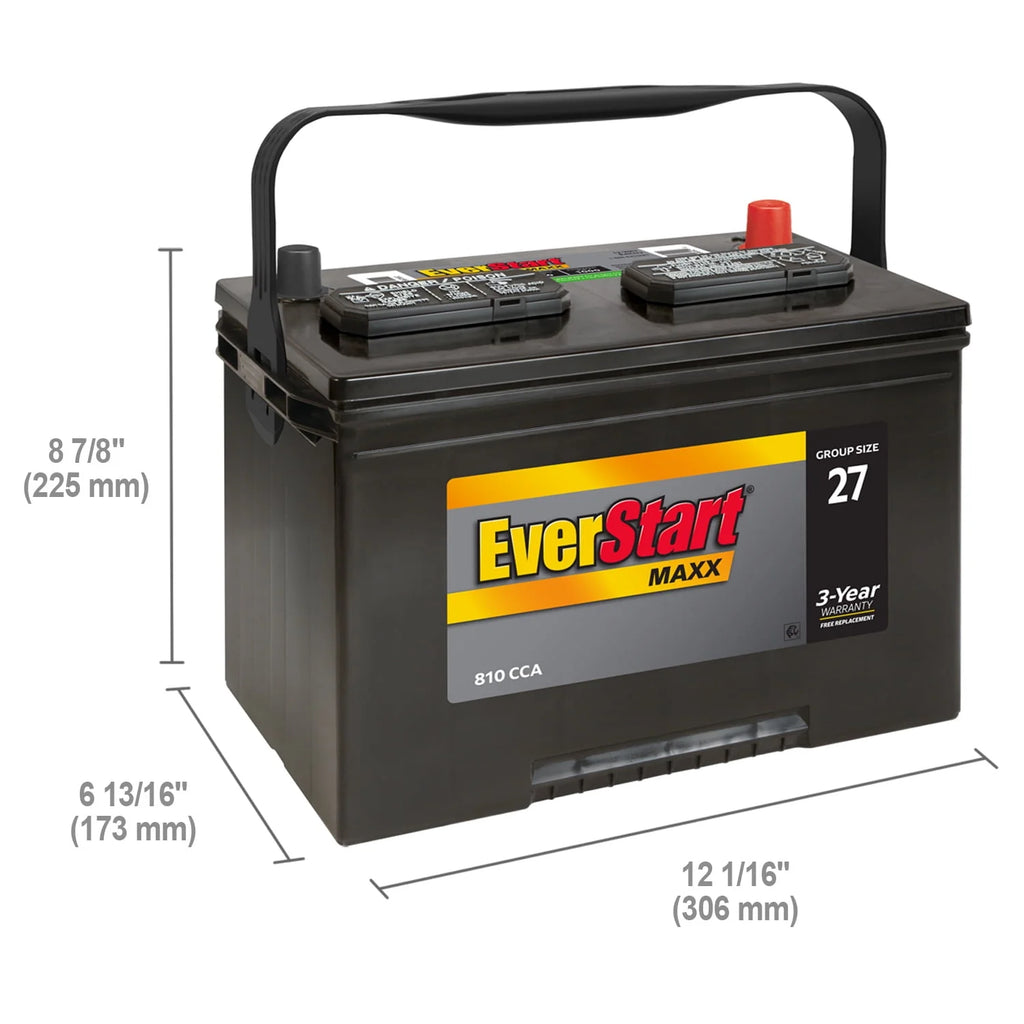 Lead Acid Automotive Battery Group Size 27 12 Volt 830 CCA Q364