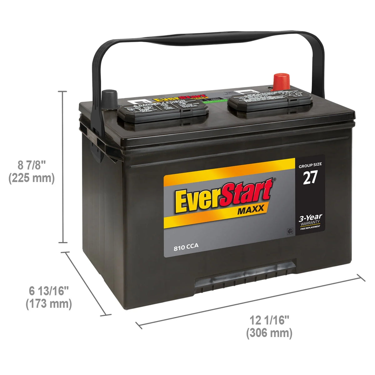 Lead Acid Automotive Battery Group Size 27 12 Volt 830 CCA Q364