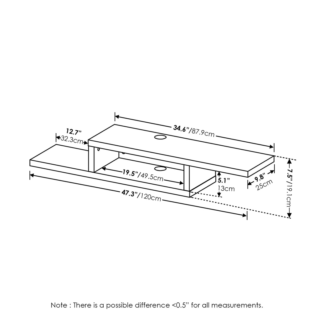 Wall Mounted Floating Media Console 47 Inch G4241