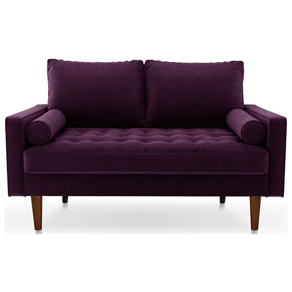 Purple Velvet Upholstered Loveseat Y394132