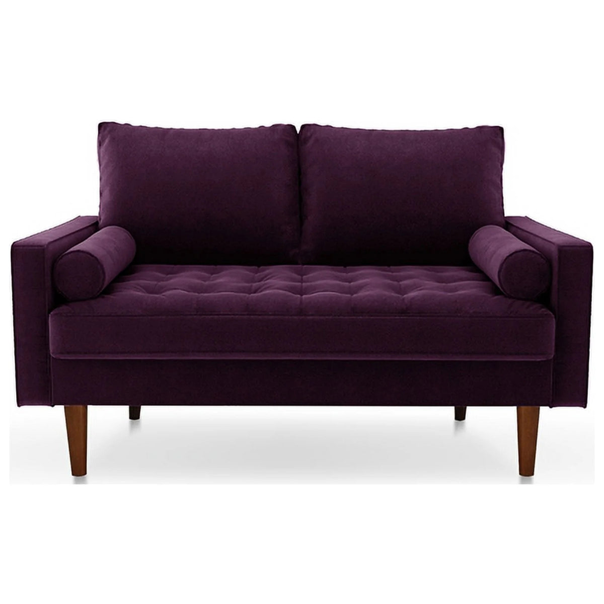 Purple Velvet Upholstered Loveseat Y394132