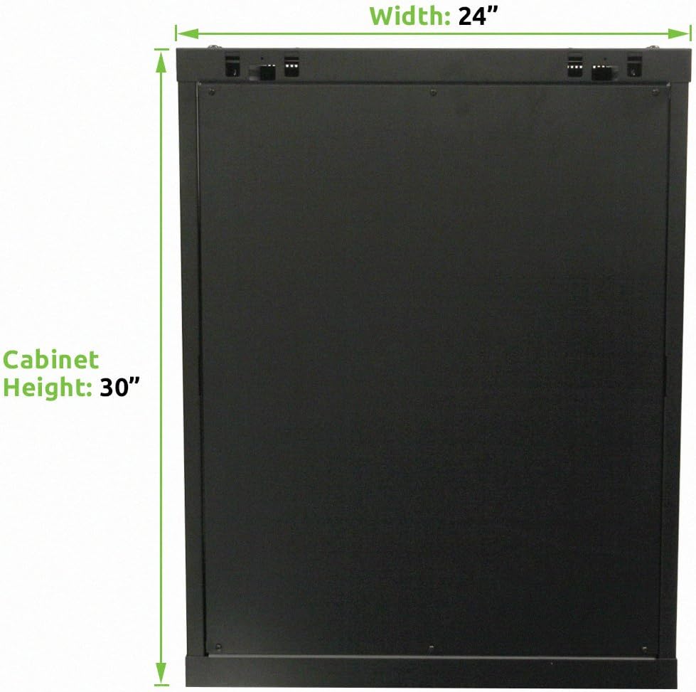 15U 19-Inch Server Network Rack with Locking Glass Door Black X9997