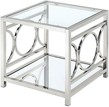 Contemporary Metal 1-Shelf End Table in Chrome G782942