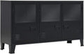 Black Metal Sideboard with 2 Shelves and 3 Doors L6669