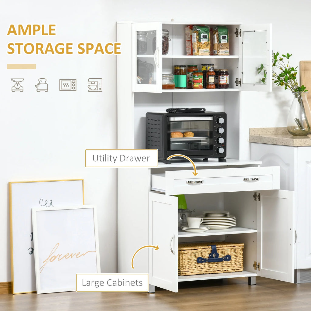 67" White Buffet with Hutch L932